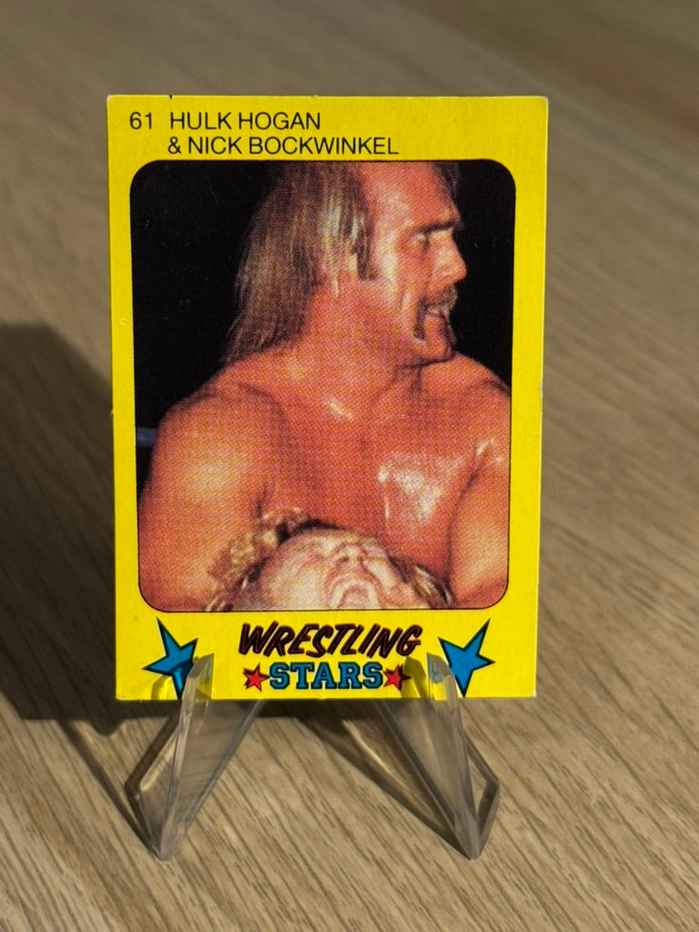 Hulk Hogan & Nick Bockwinkel 1986 #61 1986 Monty Gum Wrestling Stars