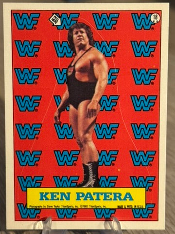 Ken Patera 1987 "Sticker Card" #18 WWF Topps 1987