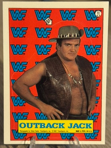 Outback Jack 1987 "Sticker Card" #11 WWF Topps 1987
