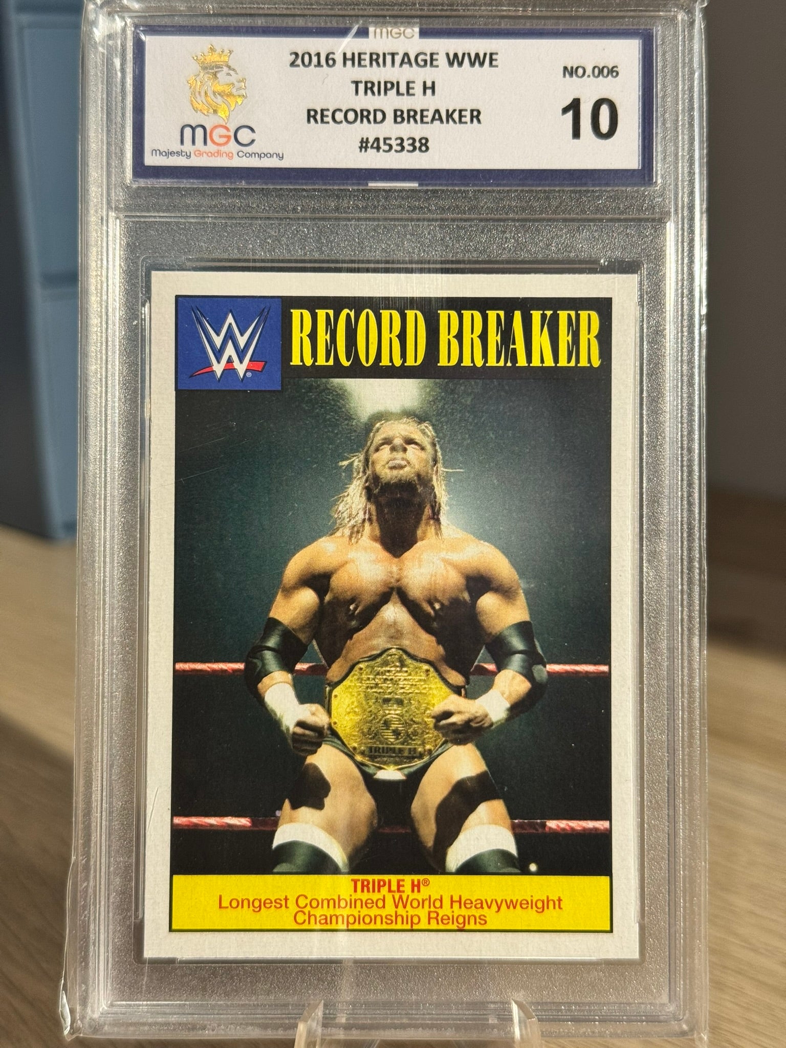 Triple H 2016 "Record Breaker" MGC Grade 10 - Topps Heritage 2016 #6