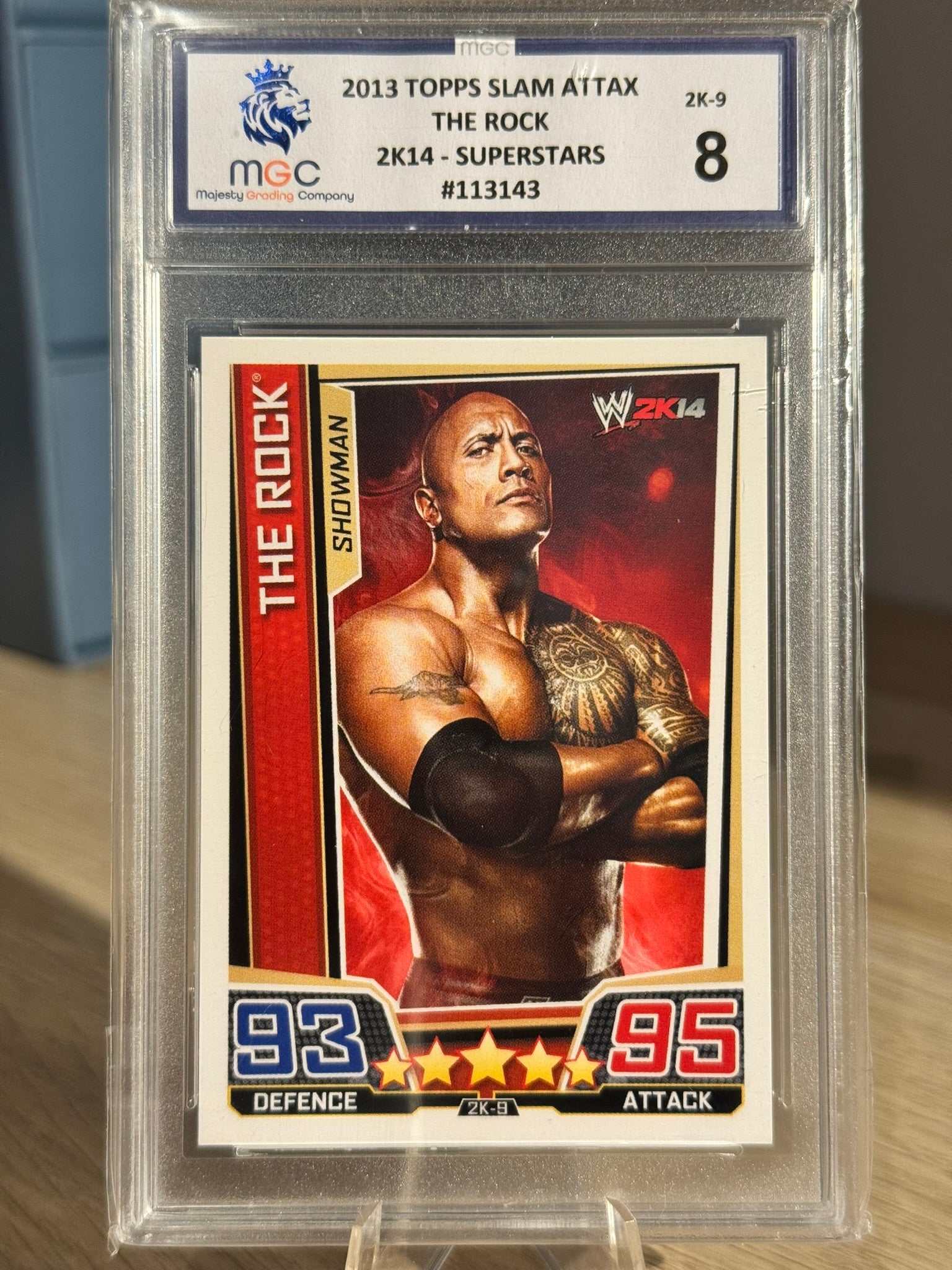 The Rock 2013 "Showman" MGC Grade 8 - Topps Slam Attax 2013 Promo Card