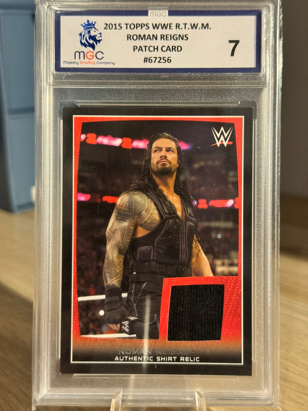 Roman Reigns 2015 "Shirt Relic" MGC Grade 7 - Topps WWE 2015