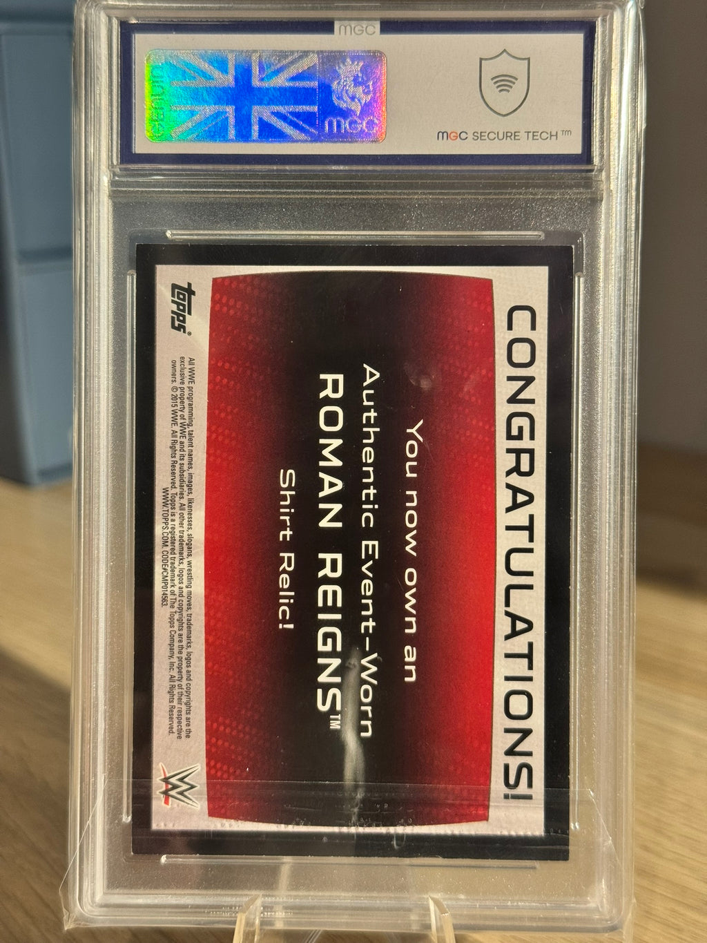 Roman Reigns 2015 "Shirt Relic" MGC Grade 7 - Topps WWE 2015