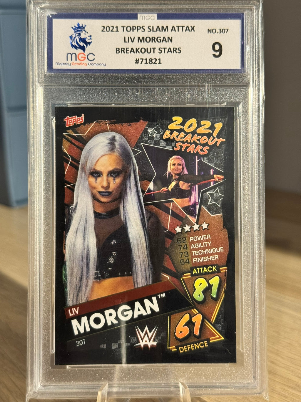 Liv Morgan 2021 "Breakout Stars" MGC Grade 9 From Topps Slam Attax 2021 #307