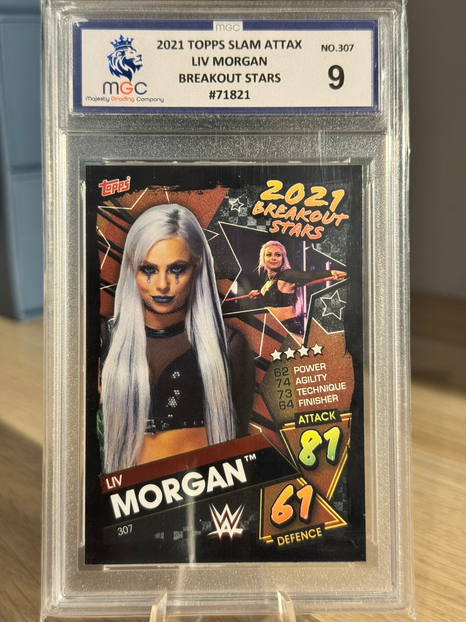 Liv Morgan 2021 "Breakout Stars" MGC Grade 9 From Topps Slam Attax 2021 #307