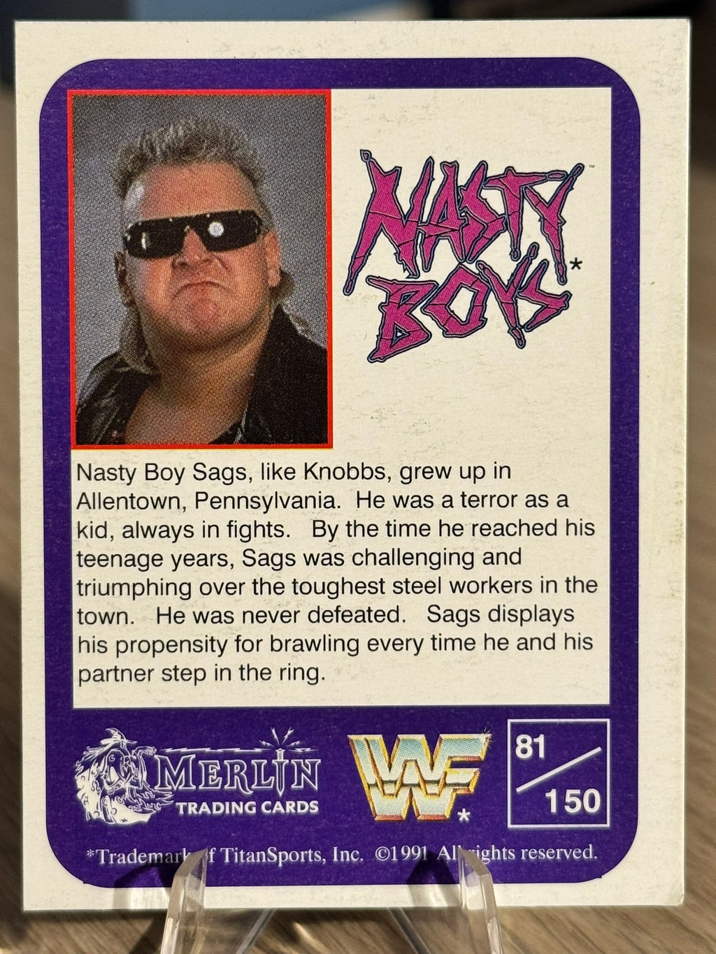 Jerry Sags 1991 WWF Merlin #81