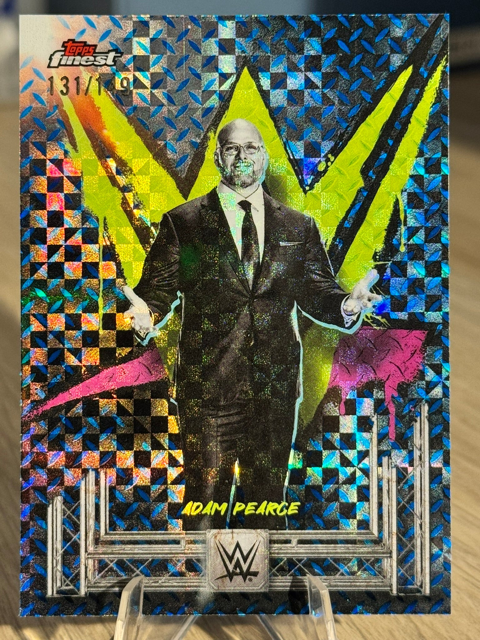 Adam Pearce 2025 "Blue Checkerboard Refractor /149" WWE Topps Finest 2025 #86