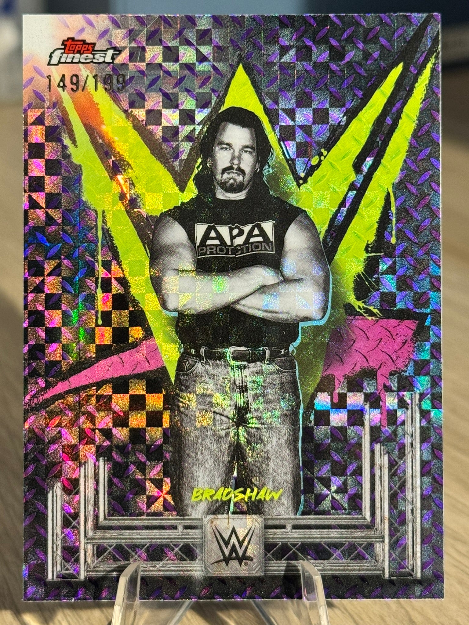 Bradshaw 2025 "Purple Checkerboard Refractor /199" WWE Topps Finest 2025 #44