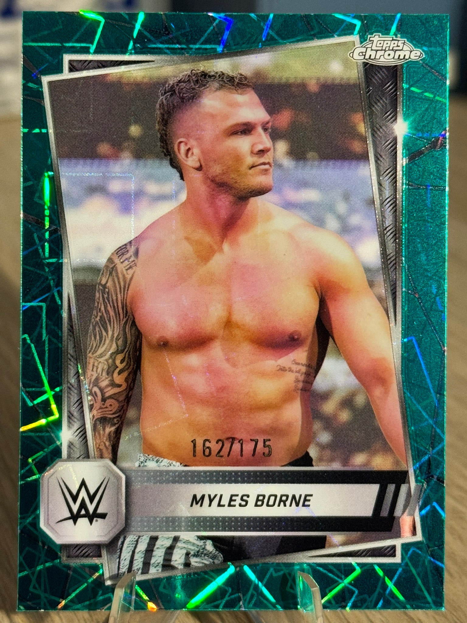 Myles Borne 2025 "Teal Laser Refractor" /175 WWE Topps Chrome 2025 #195