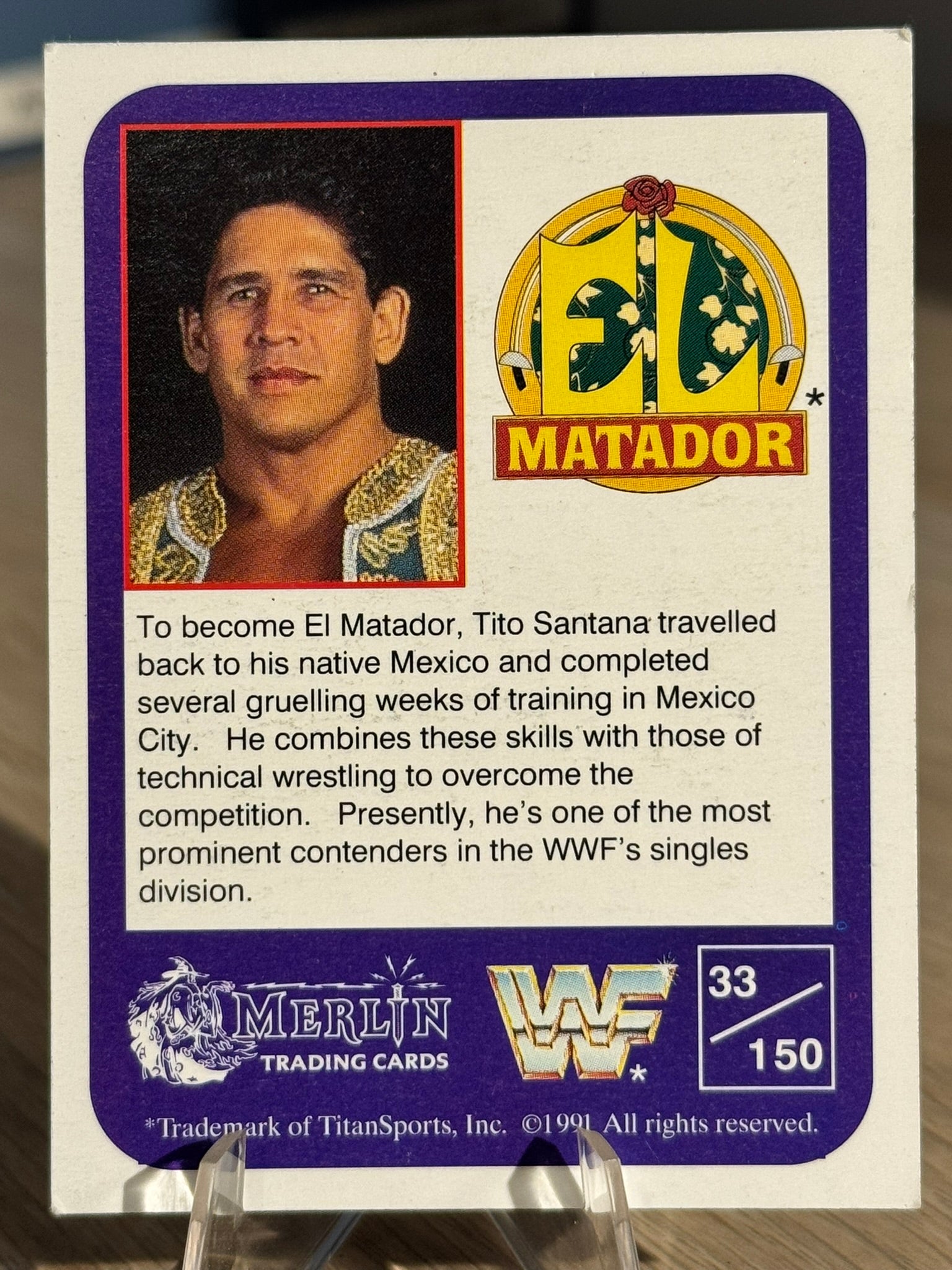 El Matador 1991 WWF Merlin #33