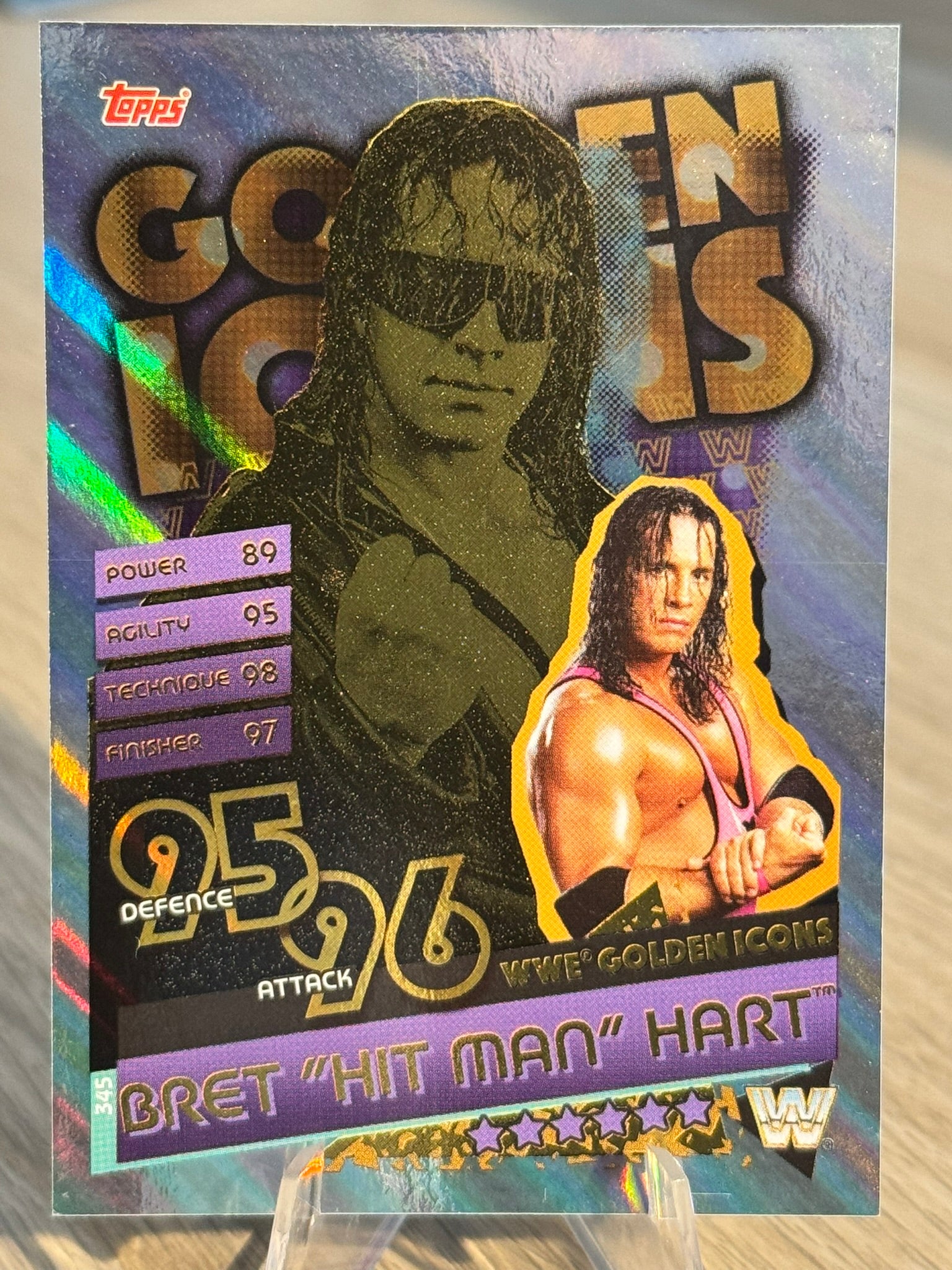 Bret Hart Golden Icons WWE Slam Attax #345