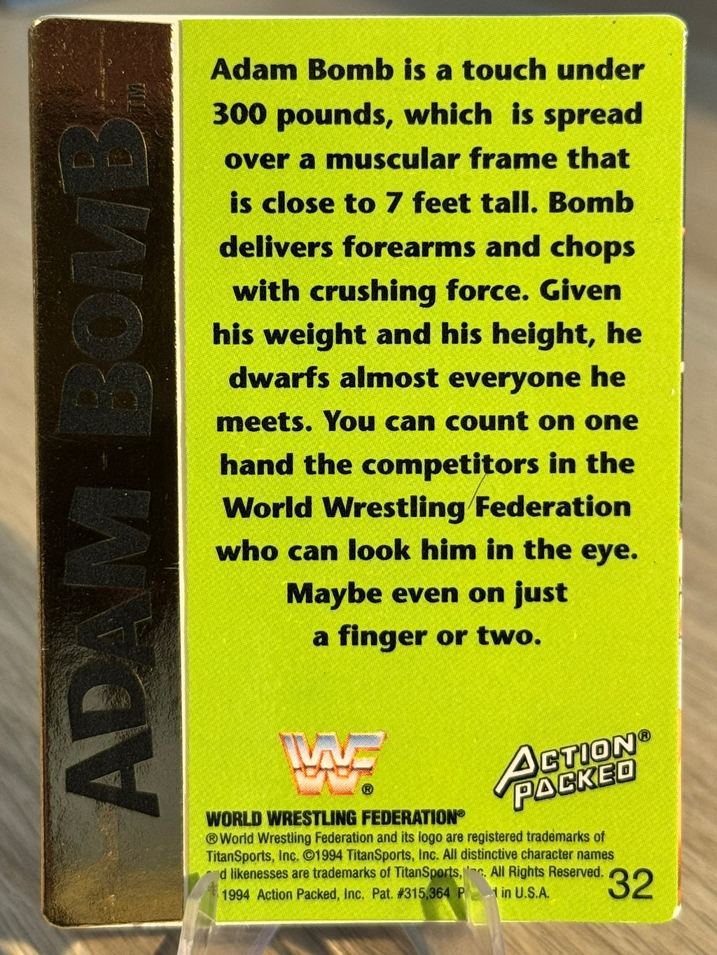 Adam Bomb 1994 Colossal Crushers WWE Action Packed #32