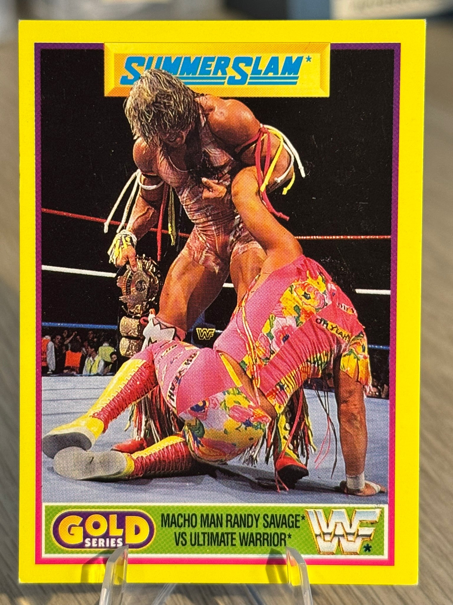 Macho Man Randy Savage vs. Ultimate Warrior WWE 1992 Gold Series 2 #4