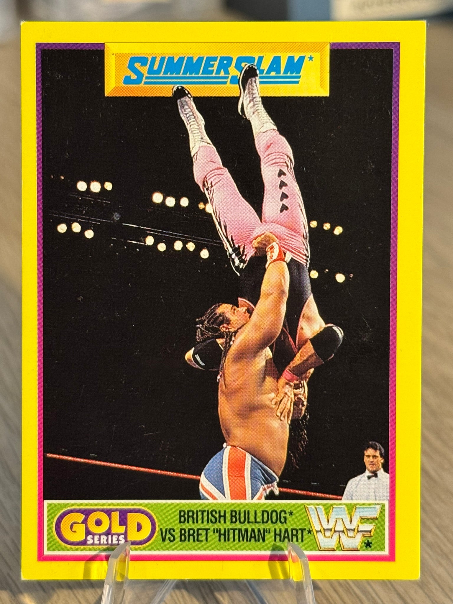 British Bulldog vs. Bret Hart WWE 1992 Gold Series 2 #8